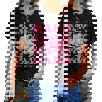 Pink Cowboy Hat Western Cowgirl Mama Groovy Country Mom Women T-shirt | Seseable UK