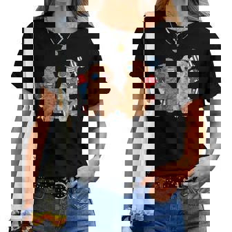 Poodle Mom 4Th Of July Patriotic Usa Flag Dog Mom Dog Dad Women T-shirt - Monsterry