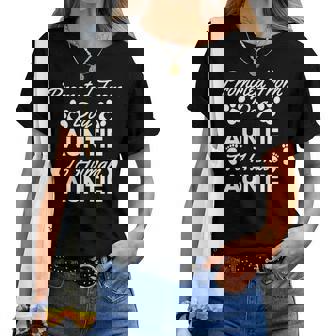 Promoted From Dog Aunt To Human Aunt Cute Auntie New Puppy Women T-shirt - Monsterry