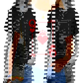 Queen Hearts Card Costume Playing Cards Queen Of Hearts Women T-shirt - Thegiftio UK