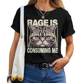Graphic Rage Is Consuming Me Cat Meme Women T-shirt - Thegiftio UK