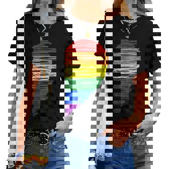 Rainbow Heart Lgbt Matching Couple Day Pride Friends Maglietta da donna - Novitaregali