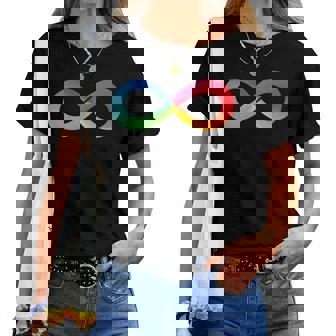 Rainbow Infinity Simbolo Autismo Awareness Neurodiversity Maglietta da donna - Novitaregali