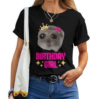 Schlafi Schlafi Sad Hamster Meme Birthday Girl T-shirt Frauen - Geschenkecke