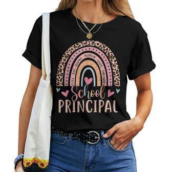 School Principal Rainbow Leopard School Principal Women T-shirt - Monsterry AU