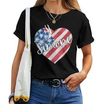 Simone T American Flag Swappable For And Women Women T-shirt - Thegiftio UK