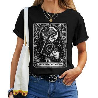 Skeleton Expectant Mother Tarot Card Pregnancy Announcement Women T-shirt - Thegiftio UK