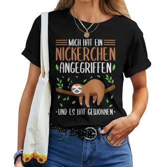 Sloth Mich Hat Ein Naperchen Angriffen Sloth Pyjama T-shirt Frauen - Geschenkecke