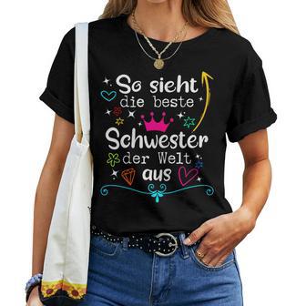 So Sieht Die Beste Große Kleine Middle Schwester Der Welt T-shirt Frauen - Geschenkecke