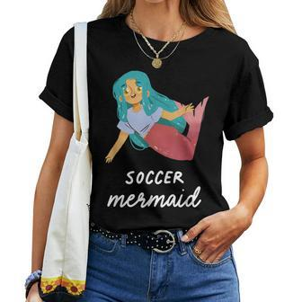 Soccer Mermaid Girl Sports Birthday Party Theme Women T-shirt - Monsterry DE