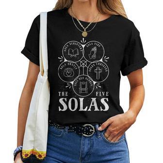Sola Scriptura Protestant Christian Reformation 5 Solas Women T-shirt - Monsterry