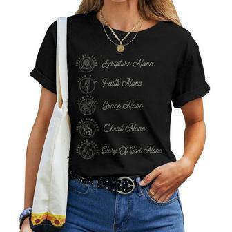 Sola Scriptura Protestant Christian Reformation 5 Solas Women T-shirt - Monsterry