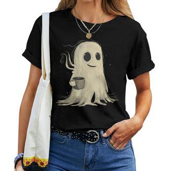 Spooky Ghost Costume Coffee Halloween Costume Women T-shirt - Thegiftio UK