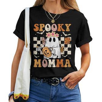 Spooky Momma Groovy Vintage Ghost Family Halloween Costumes Women T-shirt - Thegiftio UK