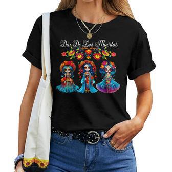 Sugar Skull Dia De Los Muertos Catrina Day Of The Dead Women T-shirt - Thegiftio UK