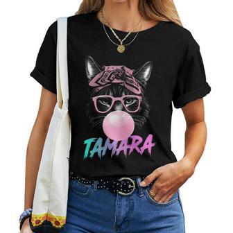 Tamara Schöner Mädchen Name Mit Niedlicher Katze T-shirt Frauen - Geschenkecke