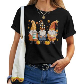 Thanksgiving Nurse Gnomes Fall Scrub Top Autumn Girl Women T-shirt - Thegiftio UK
