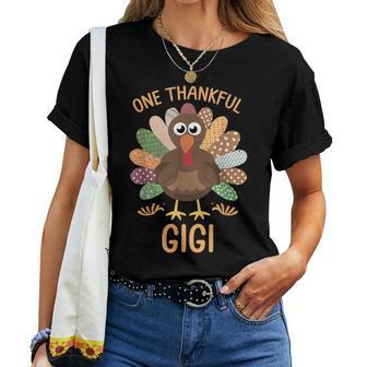 Thanksgiving Turkey One Thankful Gigi Women T-shirt - Thegiftio UK