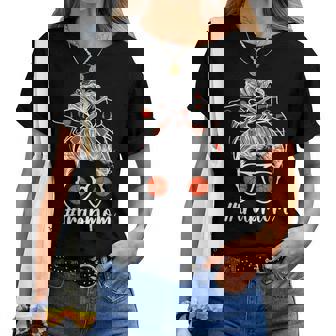 Trap Shooting Mom Of A Trap Shooter Mother Messy Bun Women T-shirt | Seseable CA