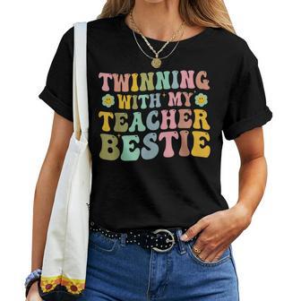 Twinning With My Teacher Bestie Twin Day Matching Teachers Women T-shirt - Thegiftio UK