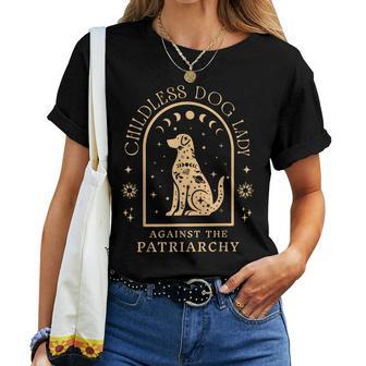 Vintage Childless Dog Lady Against Patriarchy Feminist Dog Women T-shirt - Thegiftio UK