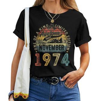 Vintage November 1974 50 Years Old 50Th Birthday Women Women T-shirt - Thegiftio UK