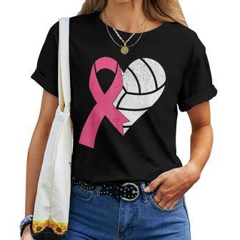 Volleyball Breast Cancer Awareness Month Pink Ribbon Women Women T-shirt - Thegiftio UK