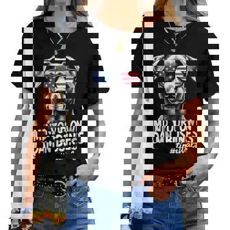 Walz Mind Your Own Damn Business Harris Waltz Dog Lady Women T-shirt | Mazezy