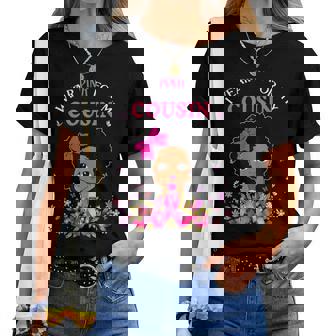 I Wear Pink For My Cousin Breast Cancer Support Afro Girls Women T-shirt - Monsterry