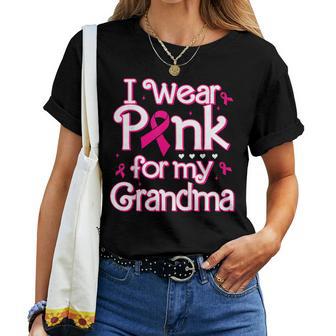 I Wear Pink For My Grandma Support Breast Cancer Awareness Women T-shirt - Thegiftio UK