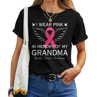 I Wear Pink In Memory Of My Grandma Angel In Heaven Memory Women T-shirt - Thegiftio UK