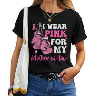 I Wear Pink For My Mother In Law Breast Cancer Son In-Law Women T-shirt | Seseable UK