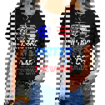 Will Trade Sister For Fireworks 4Th Of July Feminist Women T-shirt | Mazezy