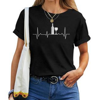 Wine Heartbeat Wine Love Wine Drinker Wine Love T-shirt Frauen - Geschenkecke