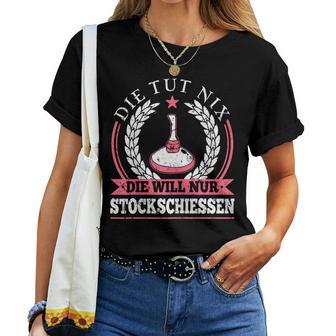 Women's Die Tut Nix Stockschieessen Ice Stick T-shirt Frauen - Geschenkecke