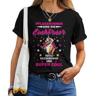 Women's Nursing Unicorn Care Altenpfleger Slogan T-shirt Frauen - Geschenkecke