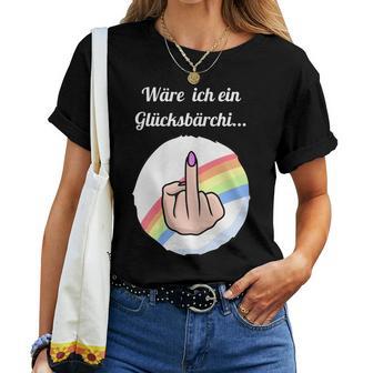 Women's Rainbow Was Ich Ein Glücksbärchi Middle Finger T-shirt Frauen - Geschenkecke