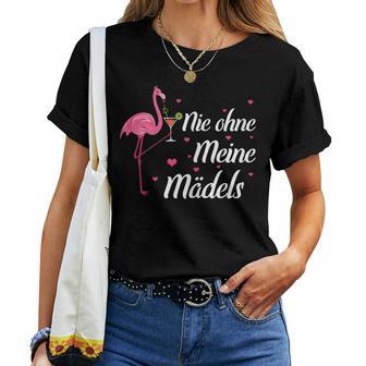 Women's Wine Sparkling Wine Prosecco Saufen Flamingo Nie Ohne Meine Girls T-shirt Frauen - Geschenkecke