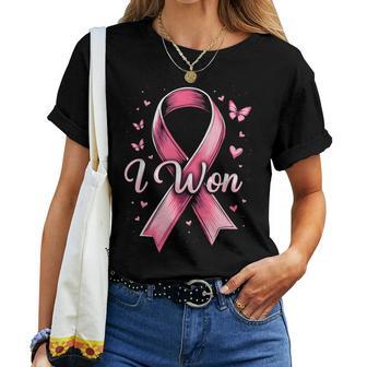 I Won Breast Cancer Awareness Breast Cancer Survivor Women Women T-shirt - Thegiftio UK
