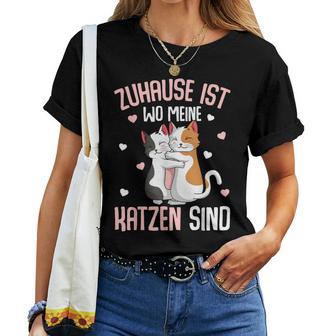 Zuhause Ist Wo Meine Katzen Sind Katze Girl's Women's T-shirt Frauen - Geschenkecke