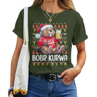 Bòbr Kurwa Christmas Jumper Polish Beer Bober Xmas Kurwa T-shirt Frauen - Geschenkecke