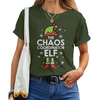 Christmas Chaos Coordinator Elf Xmas Family Match Mom Dad Women T-shirt - Thegiftio UK