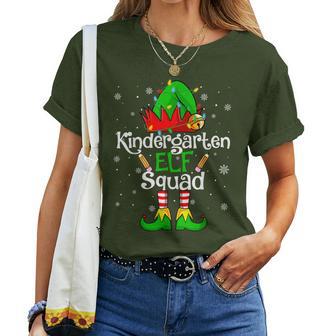 Christmas Kindergarten Elf Squad Teacher Student Women T-shirt | Seseable UK