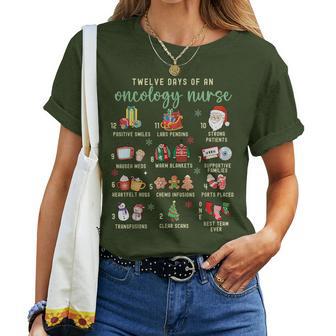 Christmas Oncology Rn Nurse 12 Days Of An Oncology Nurse Women T-shirt - Thegiftio
