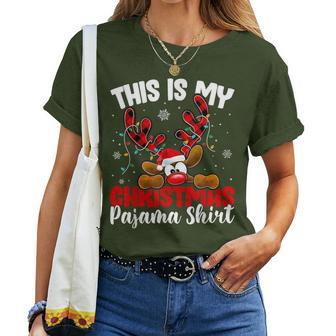 This Is My Christmas Pajama Rudolph Reindeer Kid Women T-shirt - Thegiftio UK