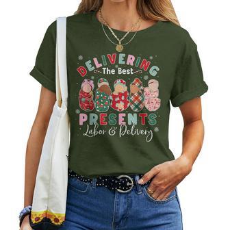 Delivering The Best Presents Labor Delivery Nurse Christmas Women T-shirt - Thegiftio UK