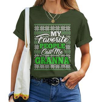 My Favorite People Call Me Granna Christmas Grandma Women T-shirt - Monsterry