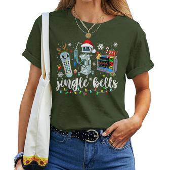 Jingle Bells Telemetry Nurse Christmas Tech Nursing Women T-shirt - Thegiftio UK