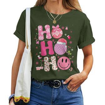 Groovy Leopard Disco Christmas Xmas Santa Girls Women T-shirt - Thegiftio UK