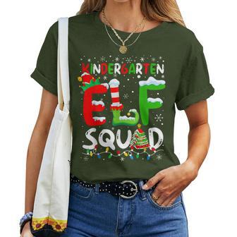 Kindergarten Elf Squad Christmas Elf Student Teacher Women T-shirt | Seseable UK